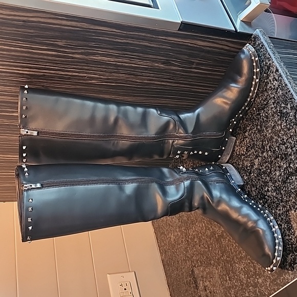 Valentino Leather Boots Black Size 8 - Picture 2 of 12